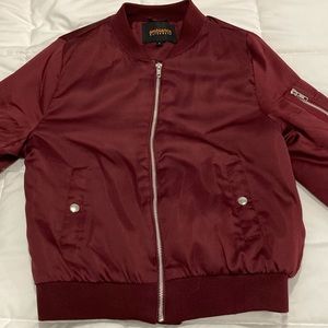 Ambiance Outwear Burgundy Bomber Jacket